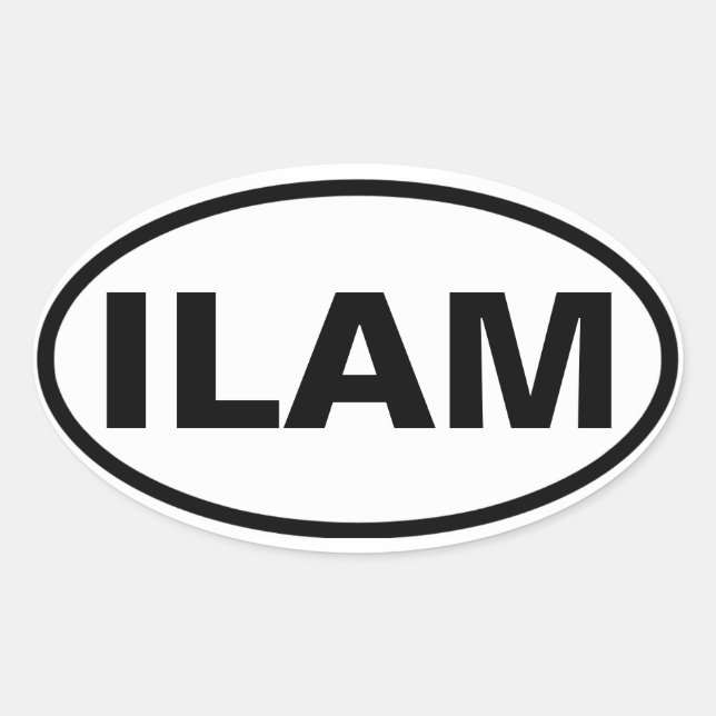VIER Ilam Ovaler Aufkleber (Vorderseite)