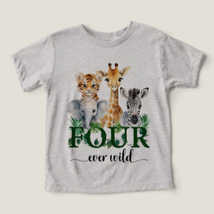 Vier immer wilde Safari-Dschungeltiere Kindergebur