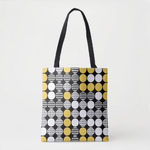 Vier in einer Reihe - Dotdesign - Schwarz, Weiß, G Tasche