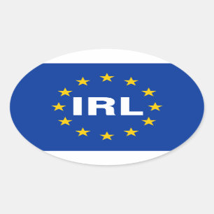 VIER irische "IRL" Europäische Gewerkschaft-Flagge Ovaler Aufkleber
