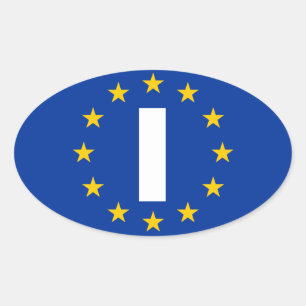 VIER Italien "ich" europäische Ovaler Aufkleber