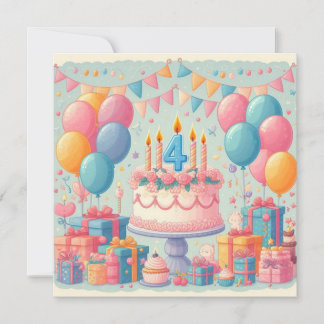 vier Jahre alt Einladung