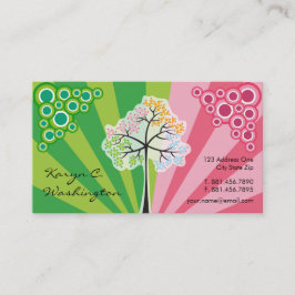 Vier Jahreszeit-bunte punktierte Baum-moderne Visitenkarte