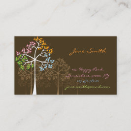 Vier Jahreszeit-bunte punktierte Baum-moderne Visitenkarte