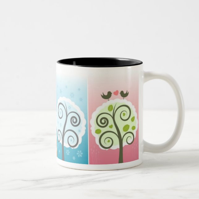 Vier Jahreszeit-Tasse Zweifarbige Tasse (Rechts)