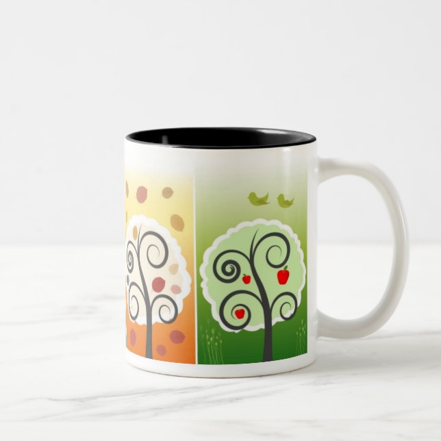 Vier Jahreszeit-Tasse Zweifarbige Tasse (Rechts)