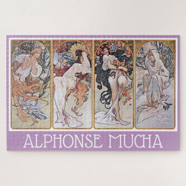 Vier Jahreszeiten, Alphonse Mucha (Horizontal)