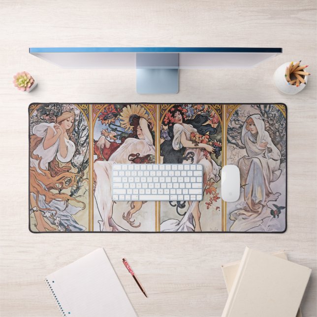 Vier Jahreszeiten, Alphonse Mucha Schreibtischunterlage (Büro 1)