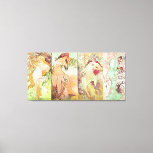 Vier Jahreszeiten durch Alfons Mucha, 1896 Leinwanddruck