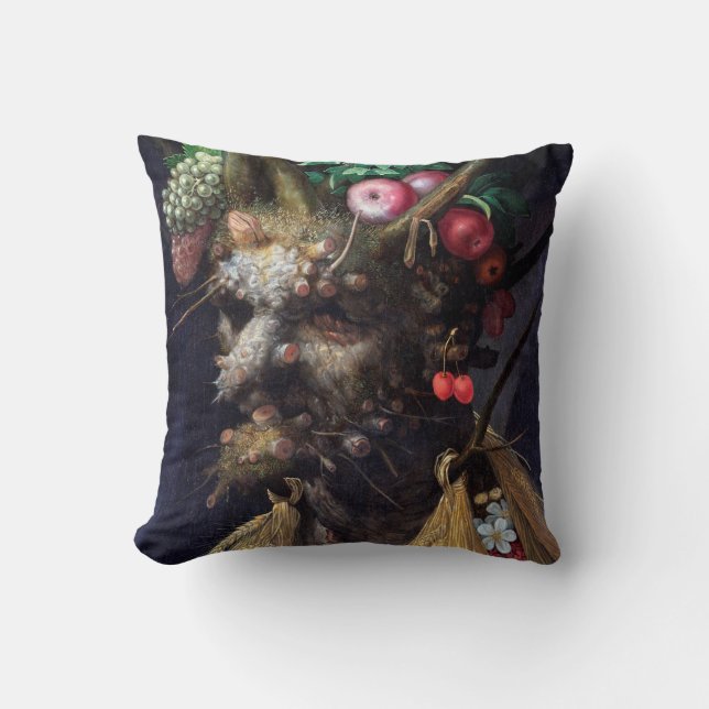Vier Jahreszeiten in einem Kopf, Arcimboldo Kissen (Vorderseite)