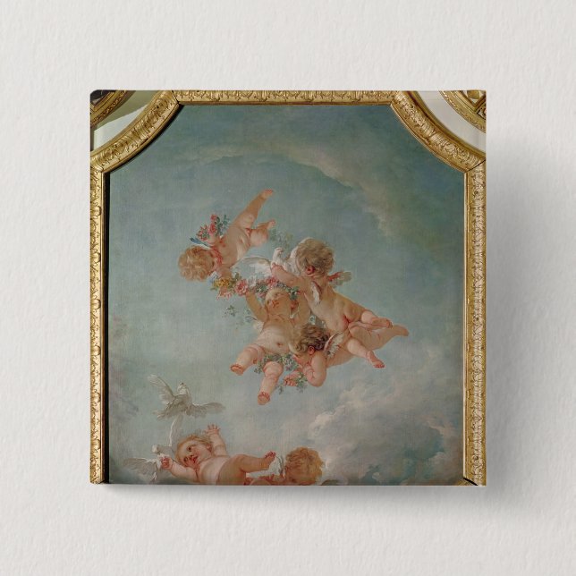 Vier Jahreszeiten in Salle du Conseil - Frühling Button (Vorderseite)