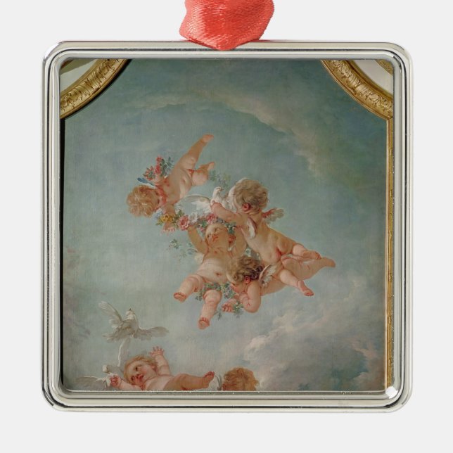 Vier Jahreszeiten in Salle du Conseil - Frühling Silbernes Ornament (Vorne)