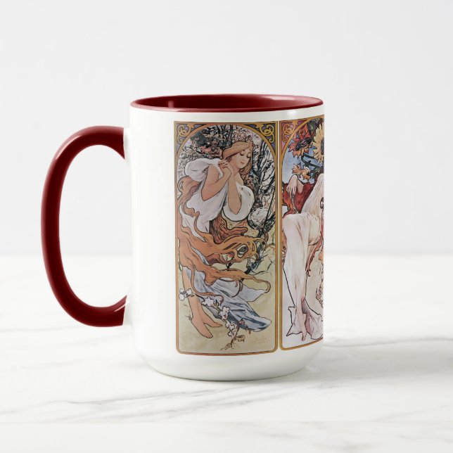 Vier Jahreszeiten, Mucha Tasse (Links)