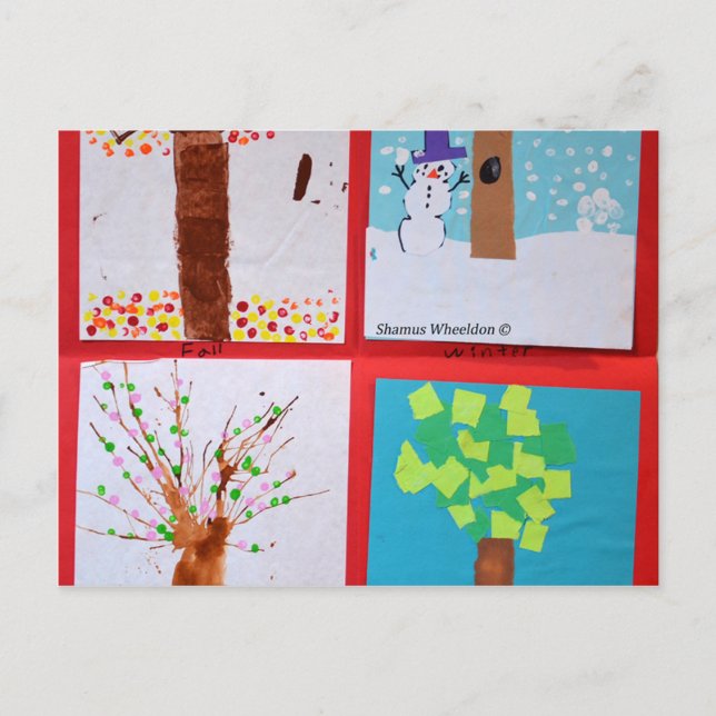 Vier Jahreszeiten Postkarte (Vorderseite)