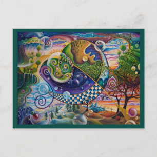 Vier Jahreszeiten Postkarte