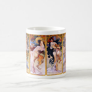 Vier Jahreszeiten von Alphonse Mucha 1895 Kaffeetasse