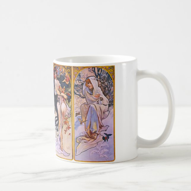 Vier Jahreszeiten von Alphonse Mucha Kaffeetasse (Rechts)