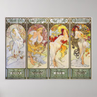 Vier Jahreszeiten von Alphonse Mucha