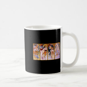 Vier Jahreszeiten von Mucha Art Nouveau Kaffeetasse