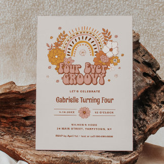 Vier je Groovy zum Geburtstag Einladung