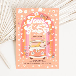 VIER JE GroovyVan Bus 4. Geburtstag Einladung