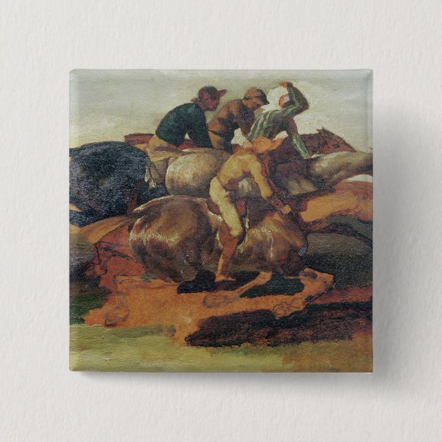 Vier Jockey-Galoppieren Button (Vorderseite)