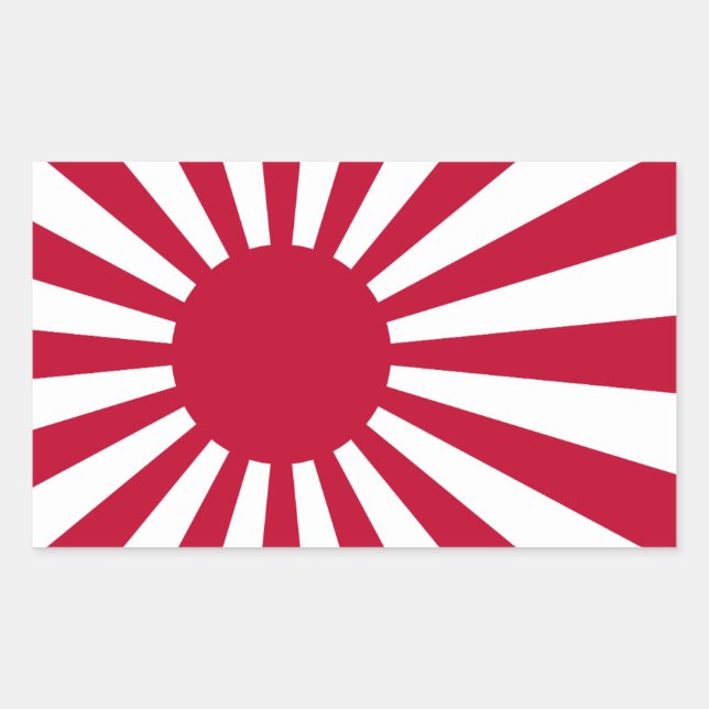 VIER kaiserliche japanische Marine-Fähnchen Rechteckiger Aufkleber (Vorderseite)