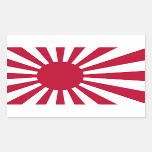 VIER kaiserliche japanische Marine-Fähnchen Rechteckiger Aufkleber