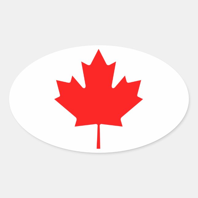 VIER Kanada Ahornleaf Ovaler Aufkleber (Vorderseite)