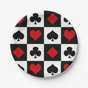 Vier Karten-Anzug Pappteller