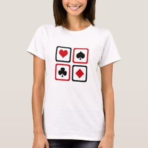 Vier Karten-Anzug T-Shirt