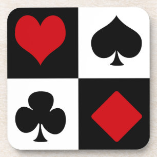 Vier Karten-Anzug Untersetzer