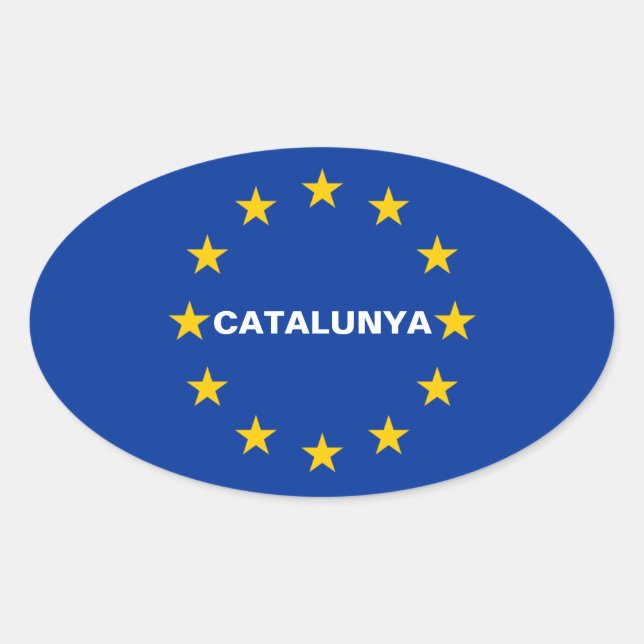 VIER Katalonien - "Katalonien" - Europäische Gewer Ovaler Aufkleber (Vorderseite)