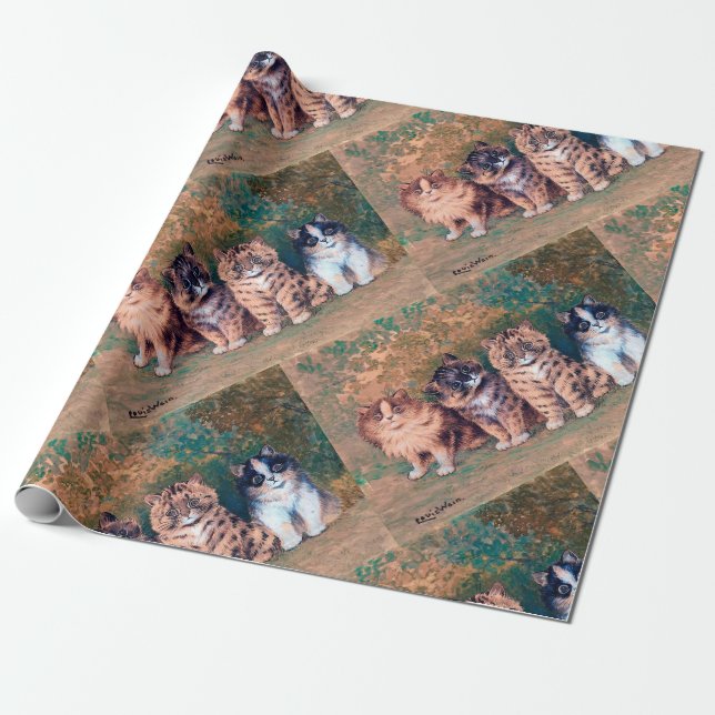 Vier Kätzchen, Louis Wain Geschenkpapier (Ungerollt)