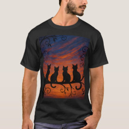 Vier Katzen-Silhouette T-Shirt