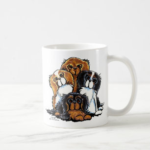 Vier Kavalier-König Charles Spaniels Kaffeetasse