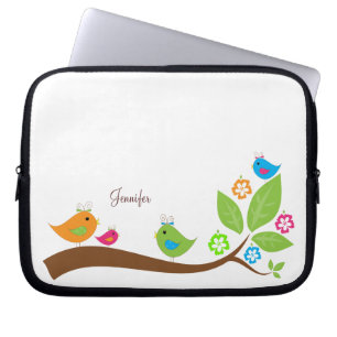 Vier kleine Vögel Laptopschutzhülle
