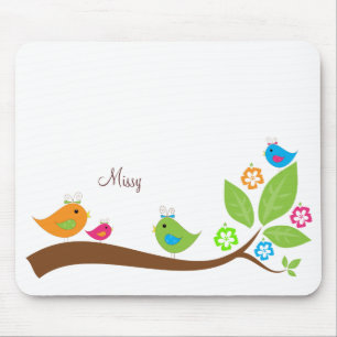 Vier kleine Vögel Mousepad