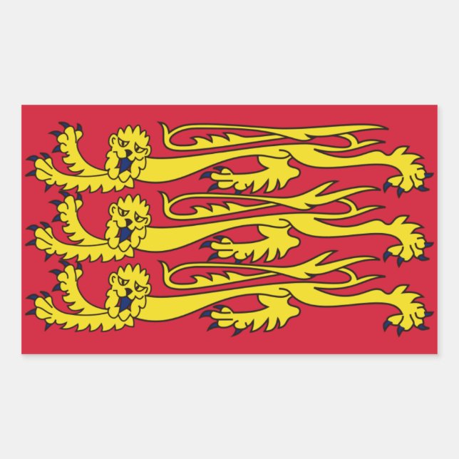 VIER königliches Banner in England Rechteckiger Aufkleber (Vorderseite)