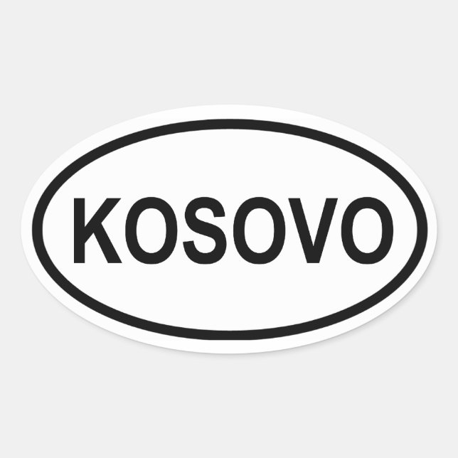 VIER Kosovo Ovaler Aufkleber (Vorderseite)