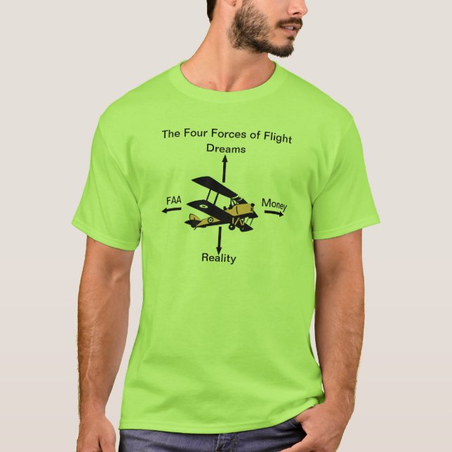 Vier Kräfte Flug-Luftfahrt-Humor-Shirt T-Shirt (Vorderseite)