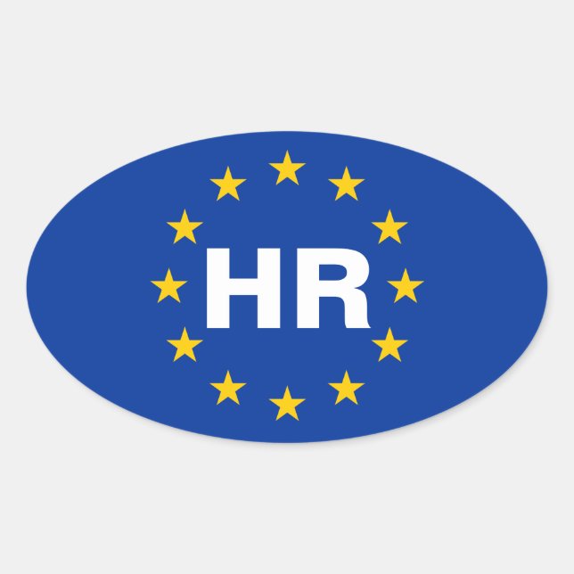 VIER Kroatien "Stunde" europäische Ovaler Aufkleber (Vorderseite)
