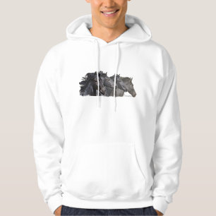 Vier laufende friesische Pferde Hoodie