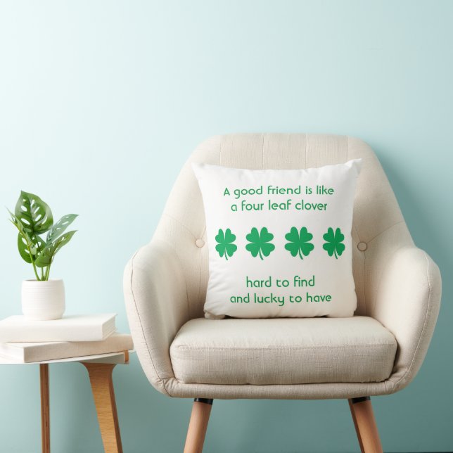 Vier Leaf Clovers und die besten Freunde Kissen (Stuhl )