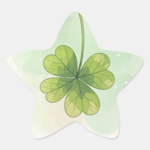 Vier-Leaf Lucky Clover Design Stern-Aufkleber