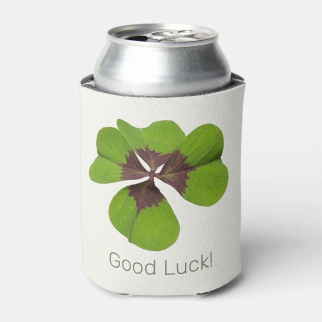 Vier Leaf Lucky Clover St Patricks Day Viel Glück Dosenkühler (Kanne Vorderseite)