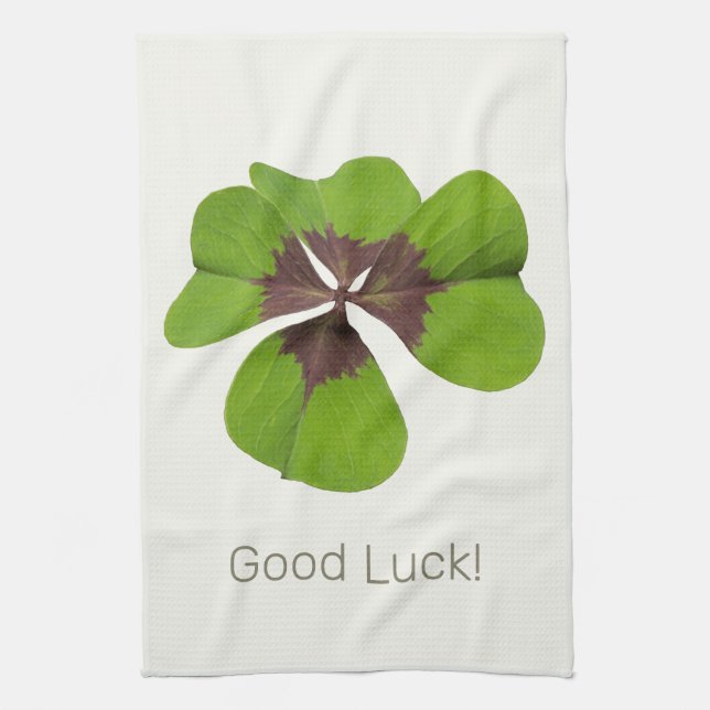 Vier Leaf Lucky Clover St Patricks Day Viel Glück Geschirrtuch (Vertikal)