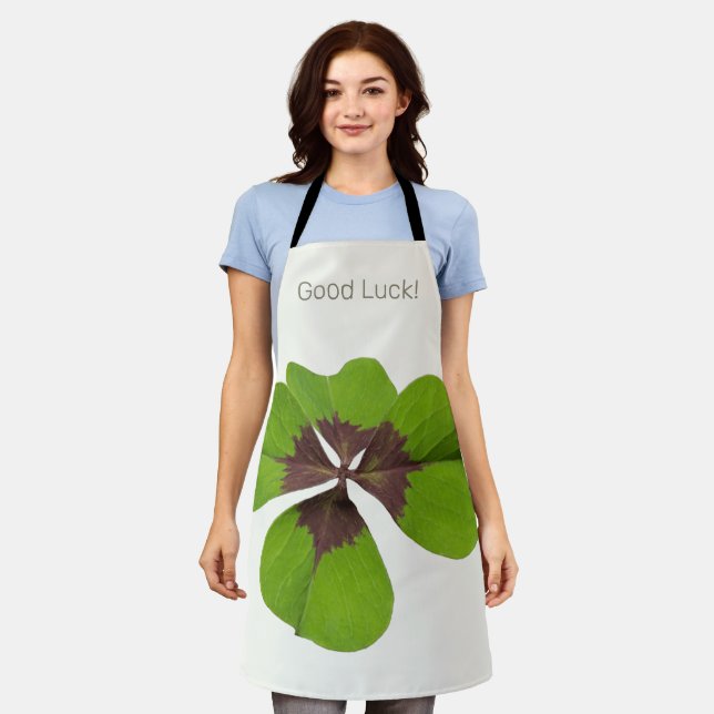 Vier Leaf Lucky Clover St Patricks Day Viel Glück Schürze (Getragen)