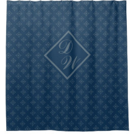 Vier Leaf Rosette Luftwaffe Blaues Foulardmuster Duschvorhang