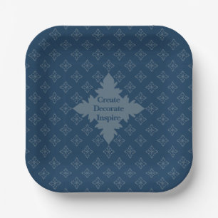 Vier Leaf Rosette Luftwaffe Blaues Foulardmuster Pappteller